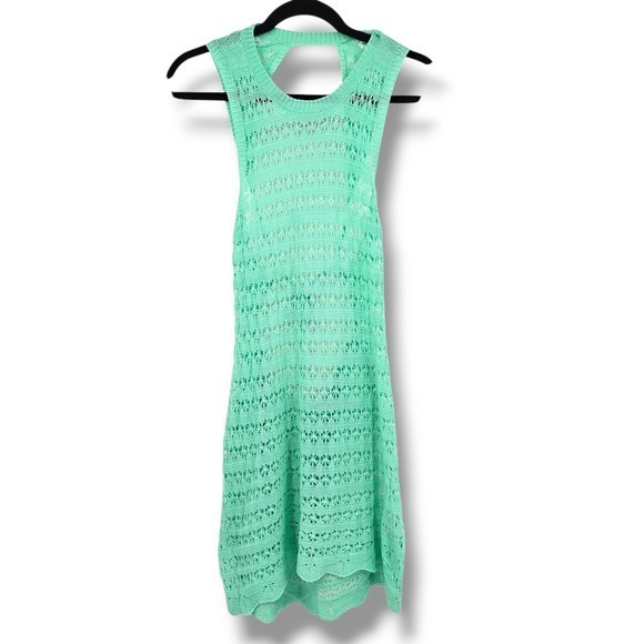 Crochet Cover Up Dress Open Back Sleeveless Knit Beach Pool‎ XL - Picture 1 of 8